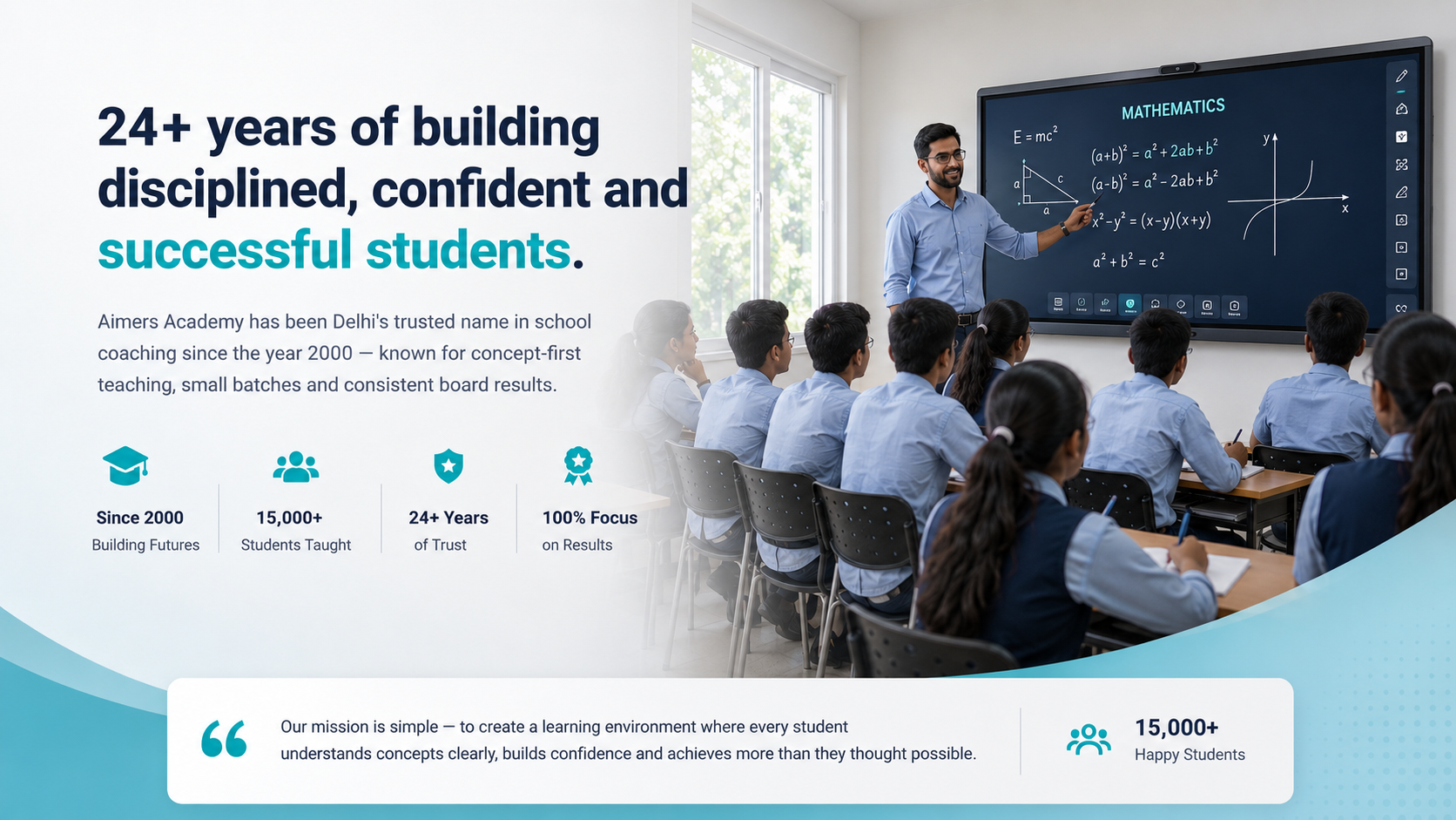 About Aimers Academy — 24+ years of trusted coaching since 2000